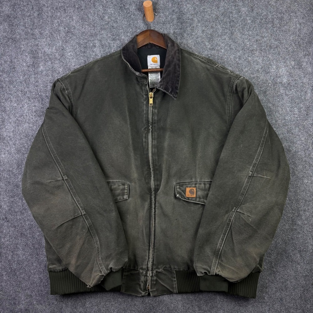 Carhartt Santa Fe Jacket Mens 3XL Tall Moss Green J165 MOS Quilted Duck Canvas